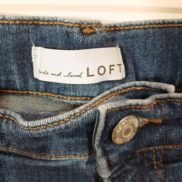 Loft High Rise Stretch Jeans Wide Leg - Picture 7 of 9